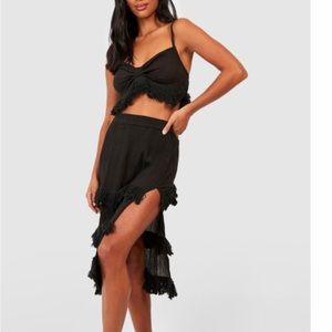 Black 2 piece boohoo set